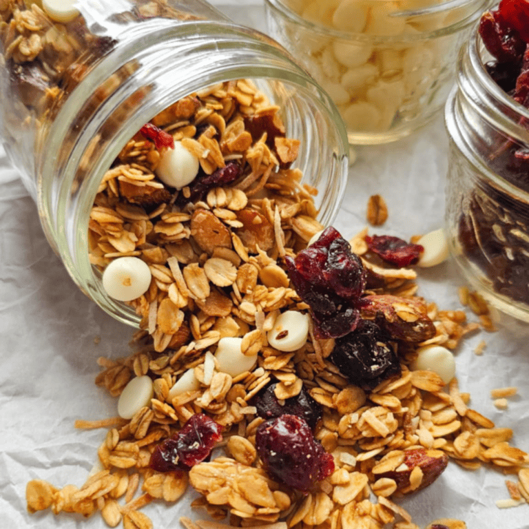 white chocolate cranberry granola