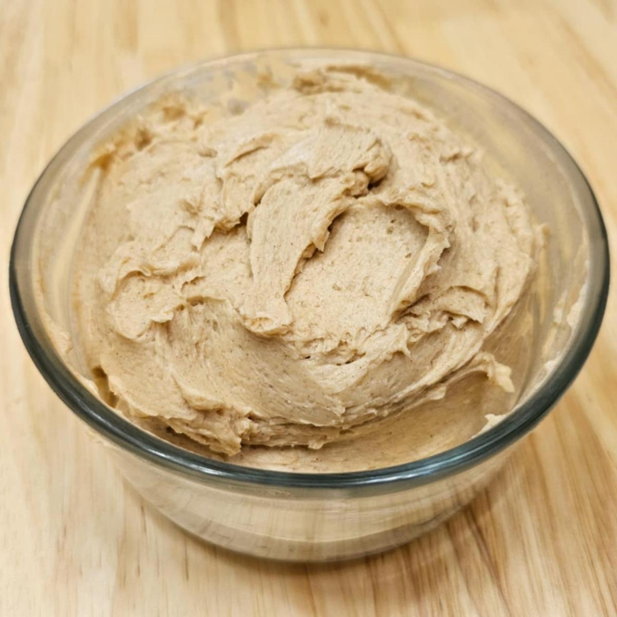 butter in a bowl whipped with cinnamon and honey