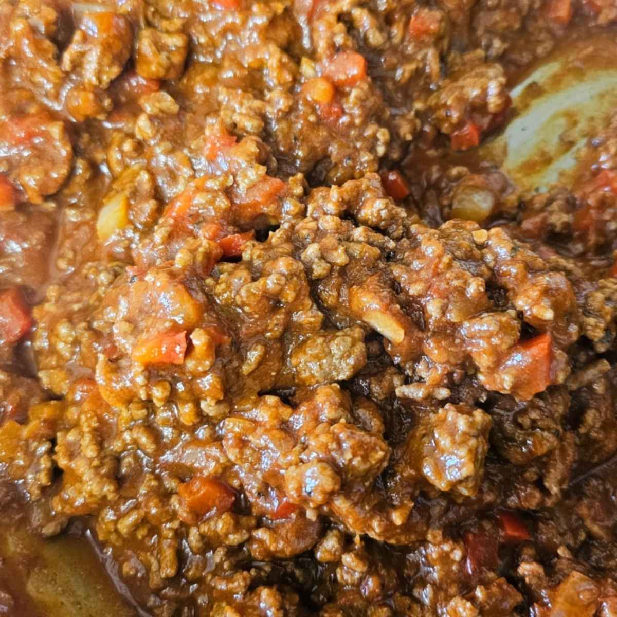 Old Fashioned Heinz Ketchup Sloppy Joe Recipe in a stainless steel pot