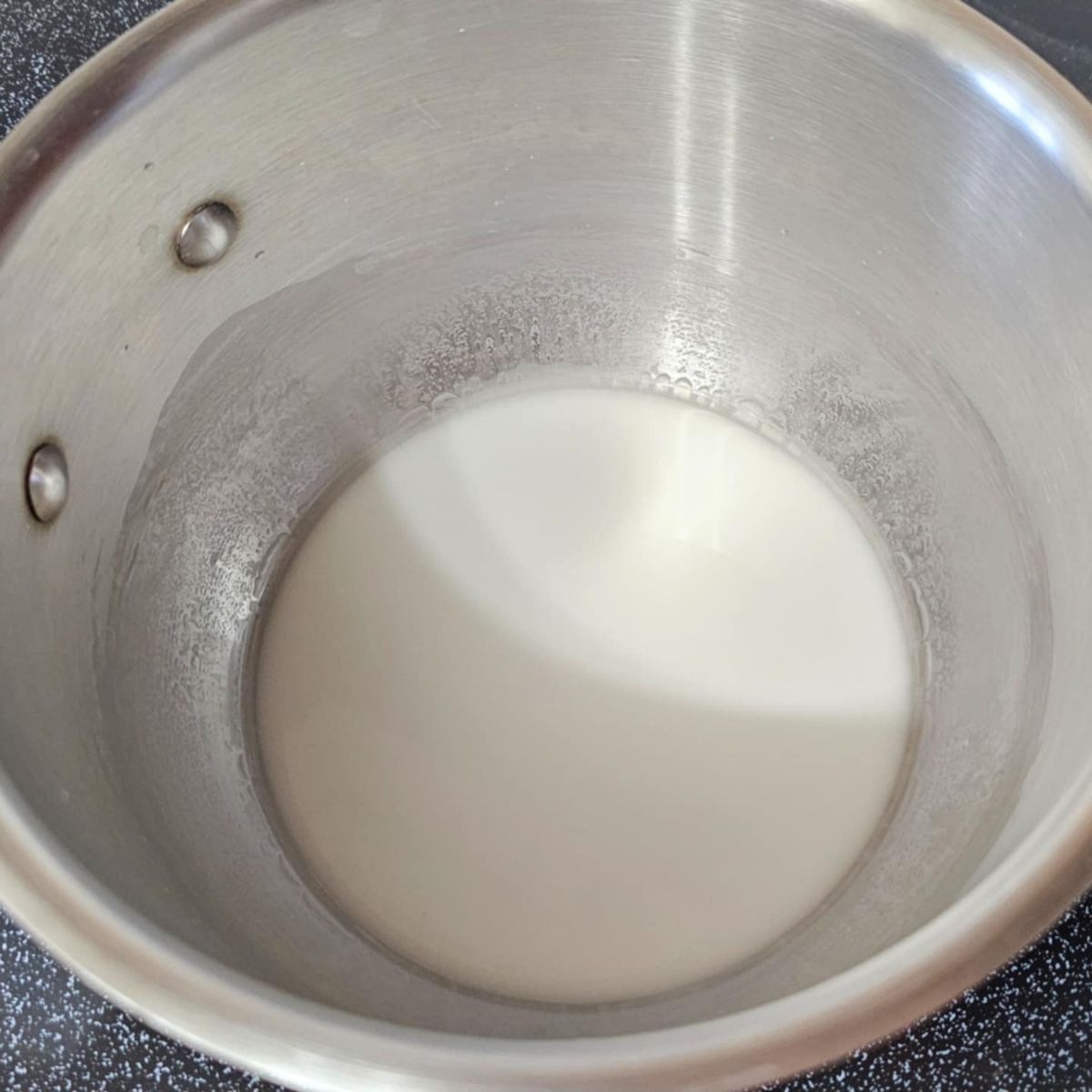 cornstarch and water in a small pot