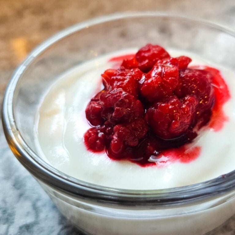 homemade yogurt with raspberries