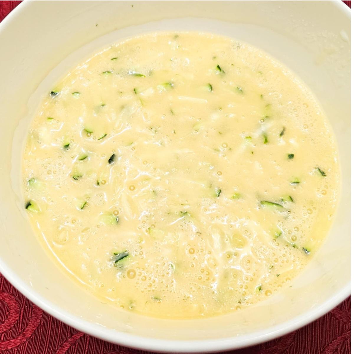 zucchini stirred into the wet ingredients